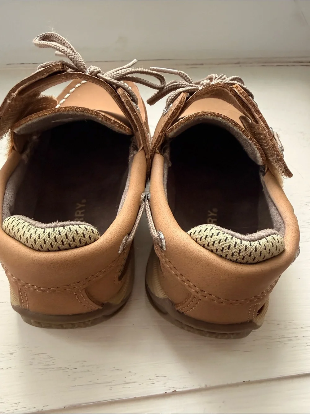 Sperry Tan Toddler Boat Shoes with Velcro